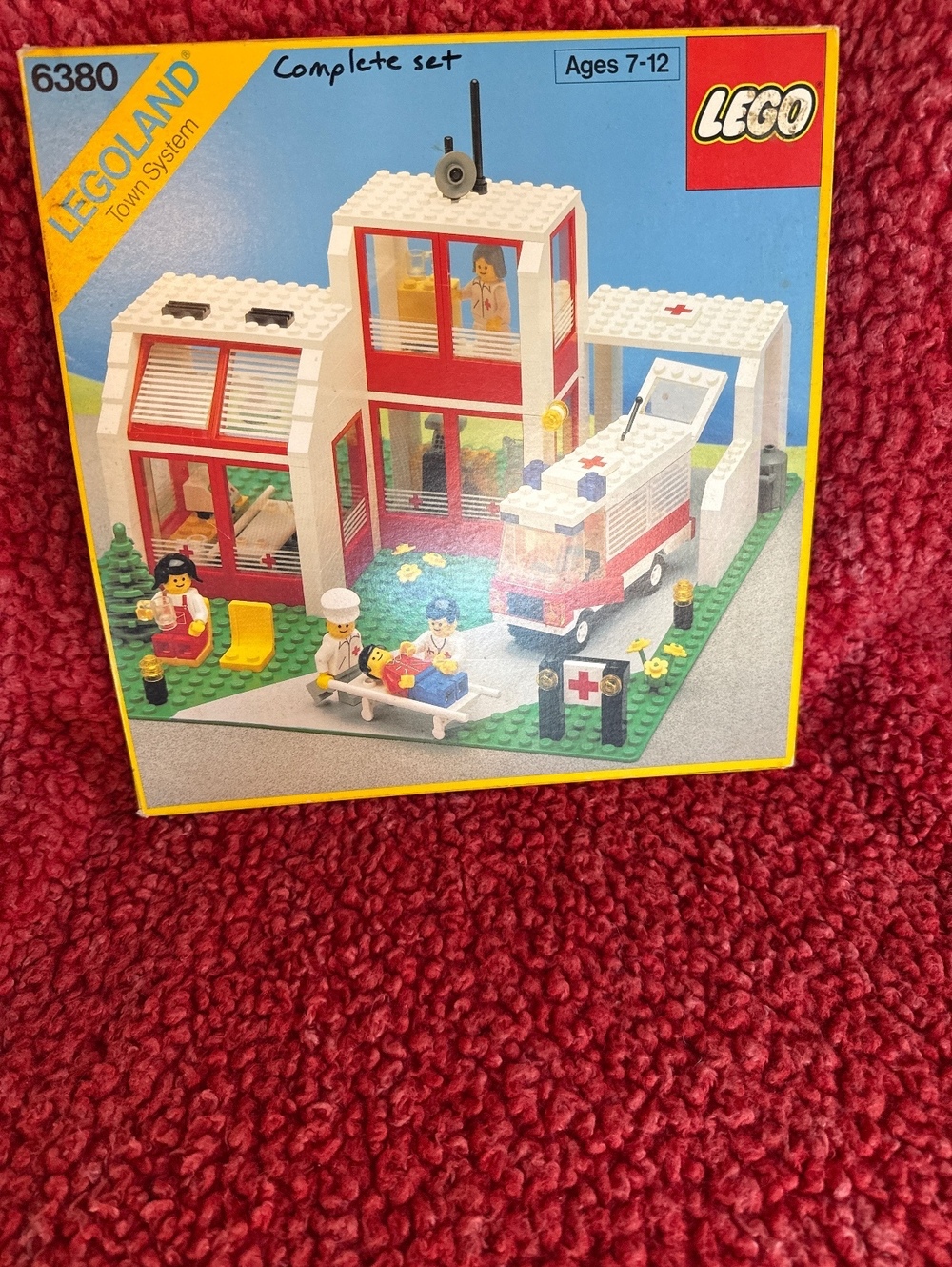 Used LEGO LEGOLAND Town System 6380 Hospital Set Complete with Box and Instru.